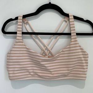 Lululemon Free To Be Sports Bra Pink Stripes Size 12
